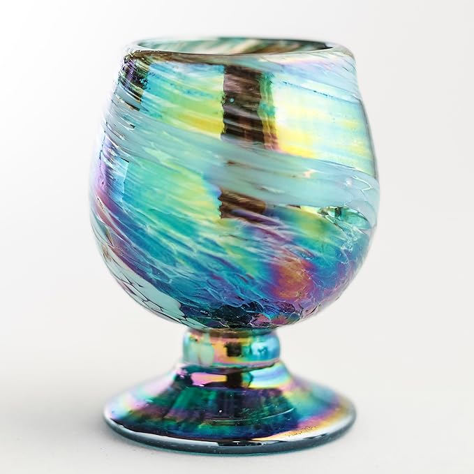 Authentic Mexican Tequila Hand Blown Shot Glasses - Set of 4-2 oz - Mini Glass Snifters - Heavy