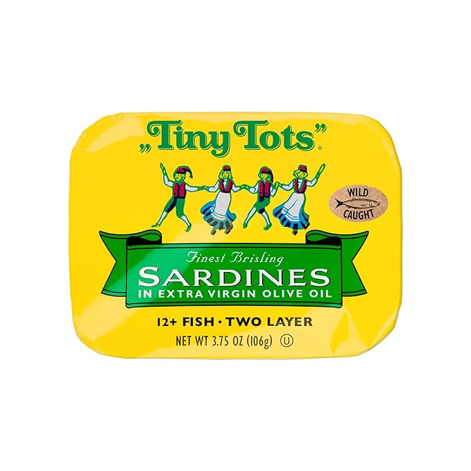 King Oscar Wild Caught Brisling Sardines Tiny Tots Extra Virgin Olive Oil, 45 Oz, Pack of 12
