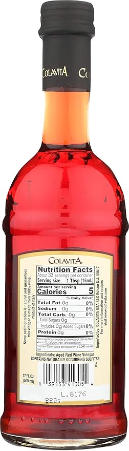 Colavita Red Wine Vinegar Red Wine Vinegar Pack of 2 Glass Bottle