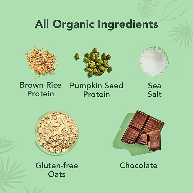 ALOHA Organic Plant Based Protein Bars - Oatmeal Chocolate Chip - 12 Count, 1.9oz Bars - Vegan