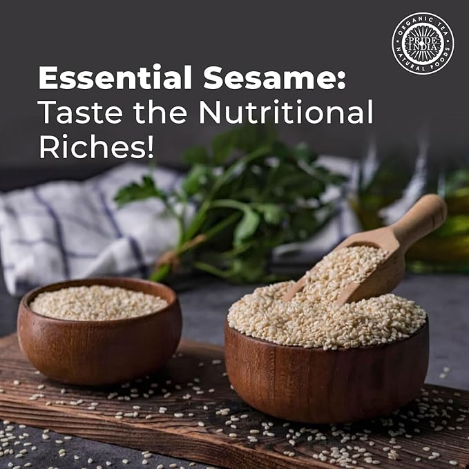 Pride of India | Sesame Seed Whole 2.3 oz (65.20 gm) Small Dual Sifter Bottle | Unhulled & Fresh |