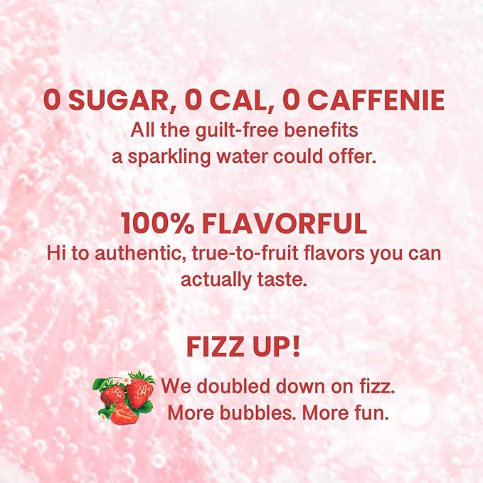 CHI FOREST Strawberry Sparkling Water Beverage, Zero Sugar Drinks, Zero Artificial Flavor, 11.16 fl