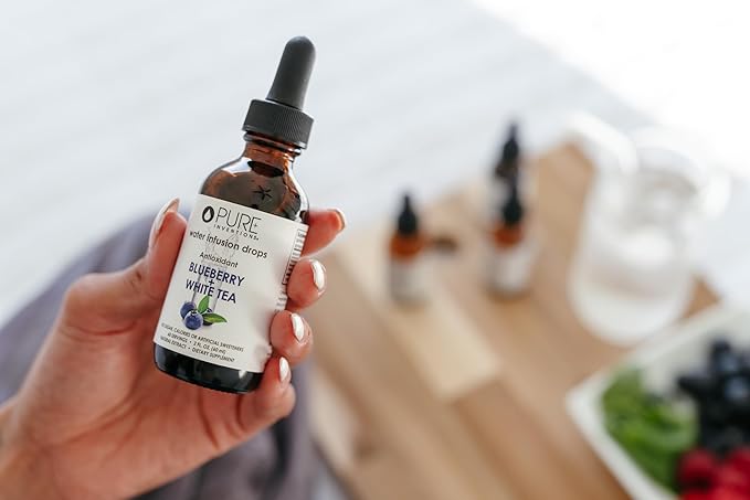 Pure Inventions - Blueberry & White Tea Water Infusion Drops - Antioxidants & Electrolytes - Health