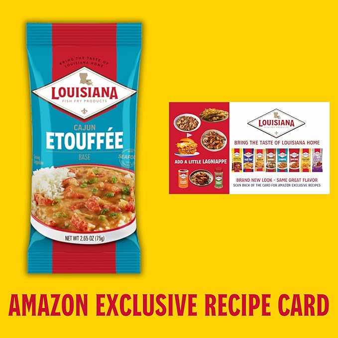 Cajun Etouffee Base 2.65 oz. (Pack of 6) - Authentic Cajun Etouffee Mix with Onions, Bell Peppers
