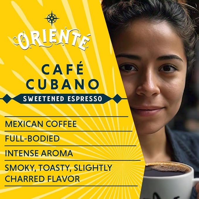 Oriente Sweetened Espresso Coffee Pods, 18 ct, Dark Roast Flavored Cuban Inspired Coffee in