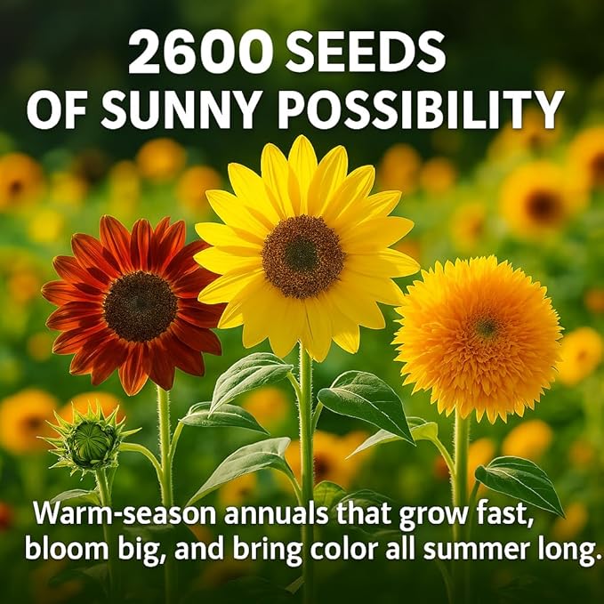 NatureZ Edge 2600+ Sunflower Seeds for Planting Bulk Variety Pack, Get More Sunflower Seeds to
