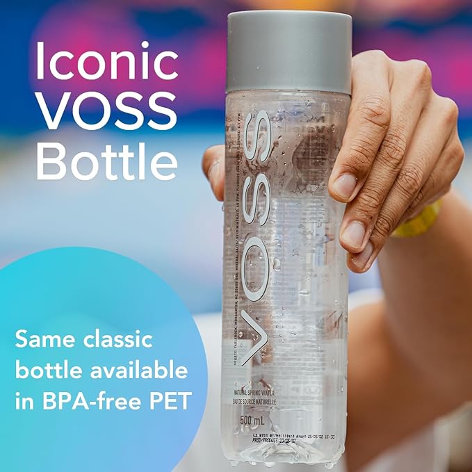 VOSS Premium Still Bottled Natural Water - BPA-Free - High Grade PET - Recyclable Plastic Water