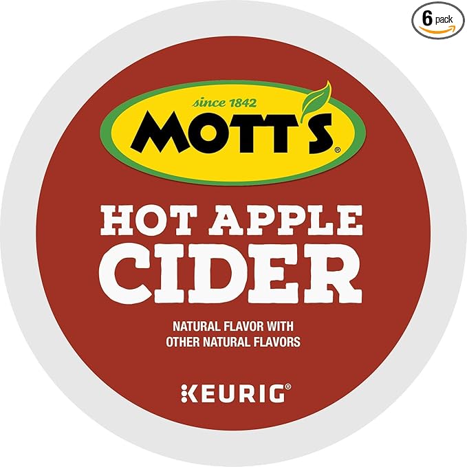 Keurig Mott's Hot Apple Cider, Keurig Single Serve K-Cup Pods, Flavored K Cups, Hot Apple Cider, 72