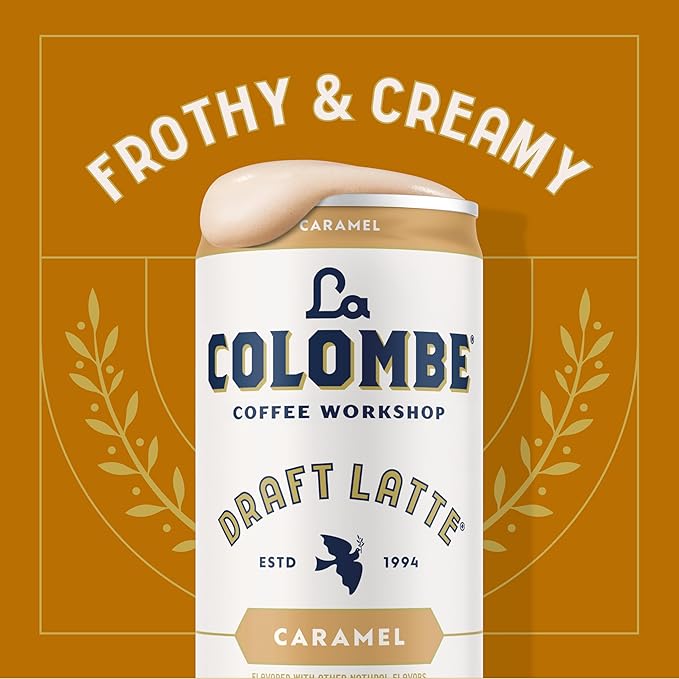 La Colombe Coffee, Caramel Draft Latte, 11 fl oz Cans (Pack of 12), Coffeehouse Quality Cold Brew