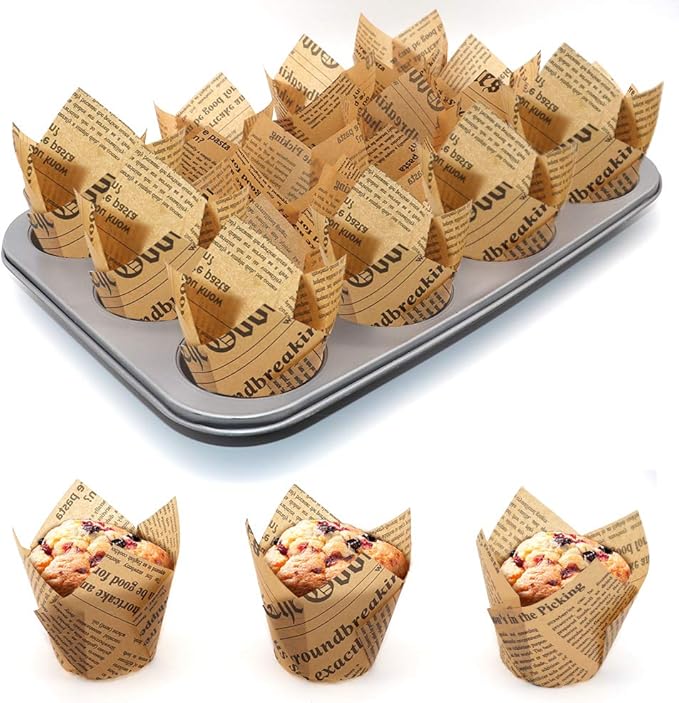 150pcs Tulip Cupcake Liners Baking Cups Muffin Liner Grease-Proof Paper Cupcake Wrappers for