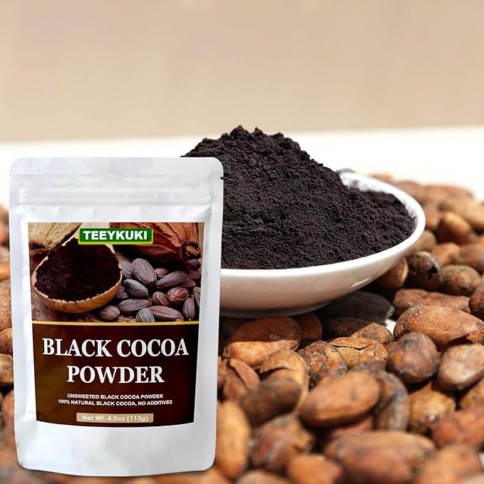 Black Cocoa Powder, 4.0oz(113.0g), Premium Food Grade Black Cocoa Powders for Cooking & Baking