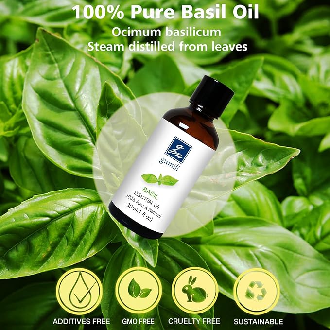 Basil Essential Oil 1 Oz ??100% Pure Natural Basil Oil for Diffuser, Skin, Massage & DIY, Fresh