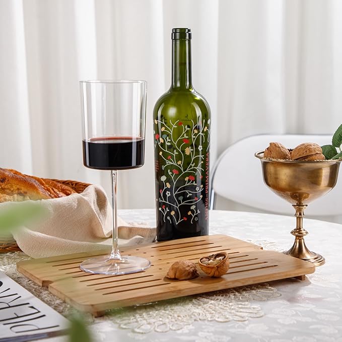 Ciaell 12 Pack Clear Plastic Wine Glasses - 14Oz Plastic Wine Glasses with Stem - Disposable