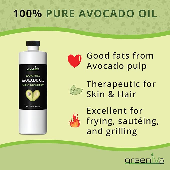 GreenIVe - Avocado Oil - 100% Pure Avocado Oil - Cold Pressed - Virgin - Exclusively on Amazon (16
