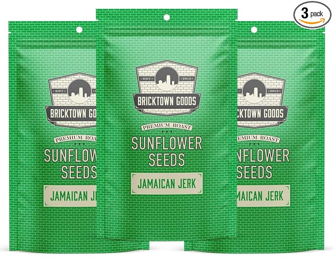 Bricktown Goods Jamaican Jerk Flavored Sunflower Seeds - 3 Pack - Boldly Seasoned and Roasted