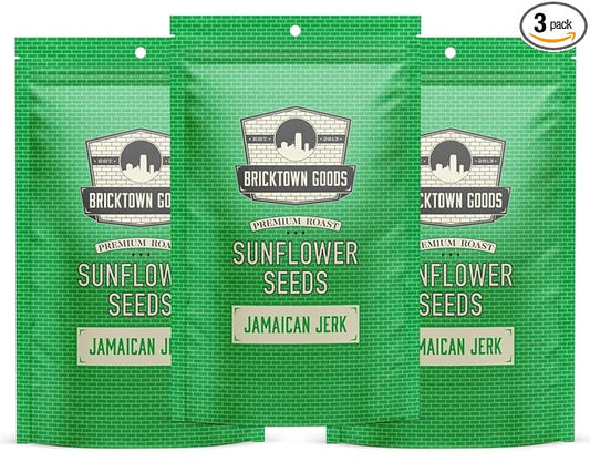 Bricktown Goods Jamaican Jerk Flavored Sunflower Seeds - 3 Pack - Boldly Seasoned and Roasted