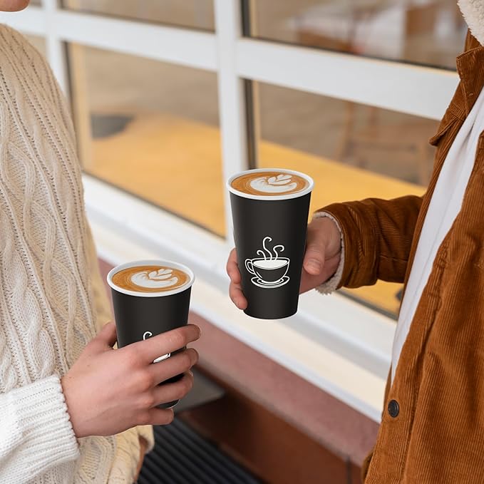 16 oz Paper Coffee cups, 210 Count, Disposable Drinking Cups for Parties, Office Use, and Everyday