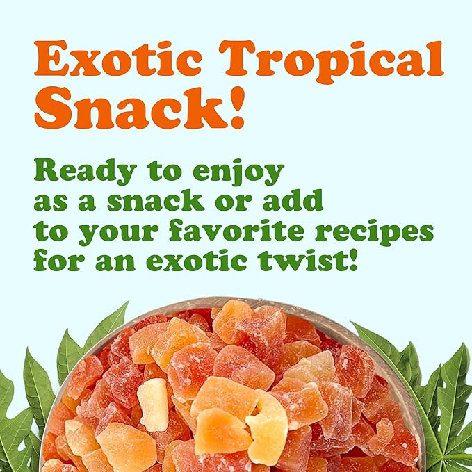 Food to Live Dried Diced Papaya, 15 Pounds Kosher, Vegan, Sweetened, Unsulfured, Bulk