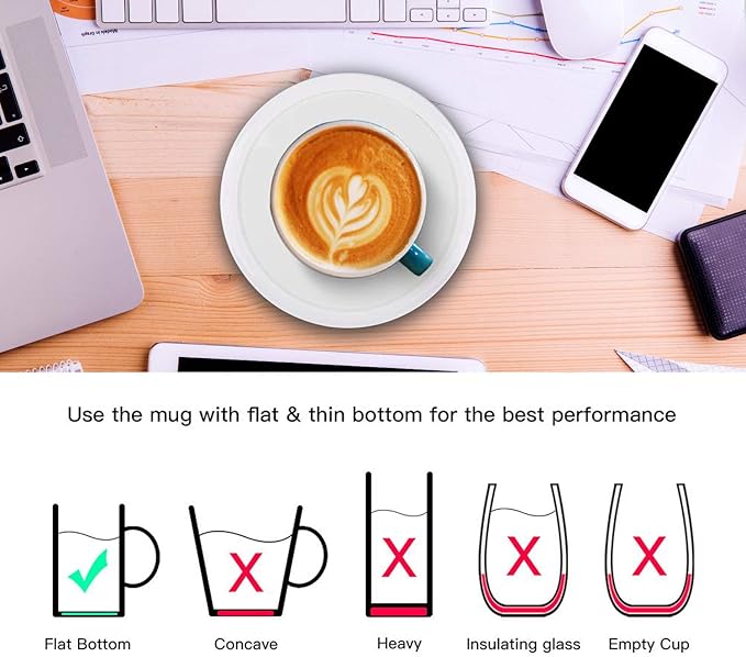 BESTINNKITS Smart Coffee Set Auto On/Off Gravity-Induction Mug Office Desk Use, Candle Wax Cup