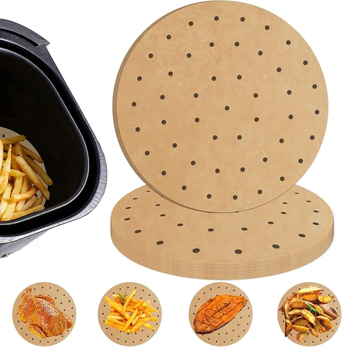 Numola Air Fryer Parchment Paper Liners, 100 Pcs Disposable Papers Liner for 3.4-7QT Baking, 8 Inch