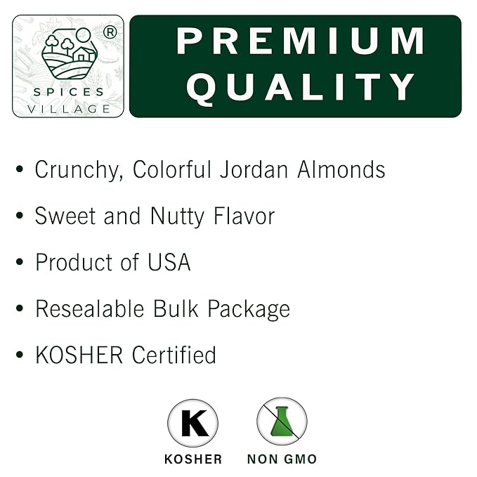 Spices Village Premium Jordan Almonds Halloween Mix, White, Purple and Orange,Crunchy Candy Coated