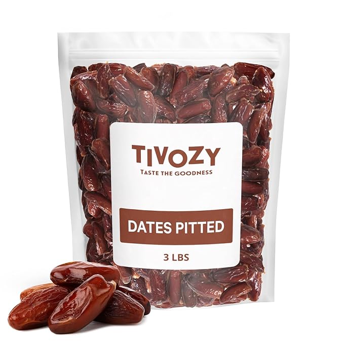 Pitted Dates 3lbs pack of Deglet Noor Dates Pitted, Bulk, Delicious and Nutritious Deglet Date