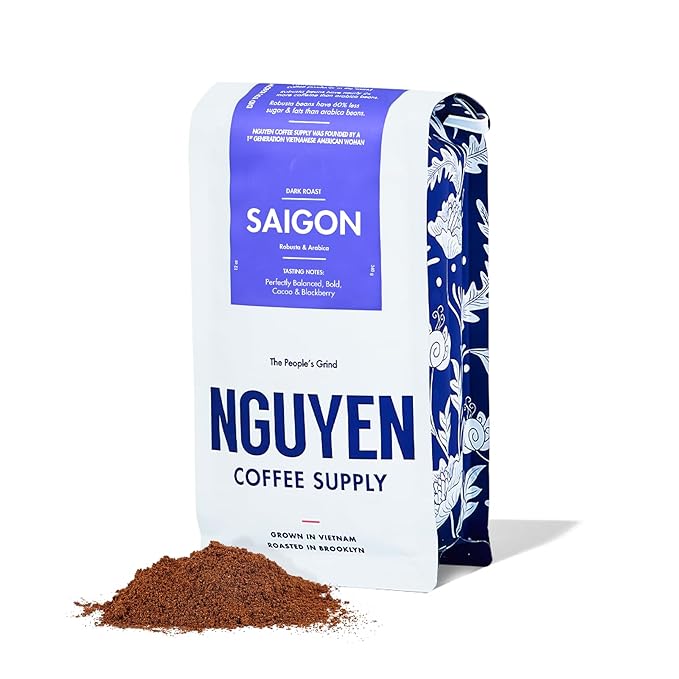 Nguyen Coffee Supply - Saigon Robusta & Arabica Blend: Dark Roast Premium Ground Coffee Beans
