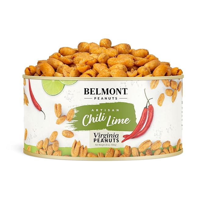 Belmont Peanuts Gourmet Chili Lime Virginia Peanuts, 20 oz (1 Pack) ??Simple Ingredients, No