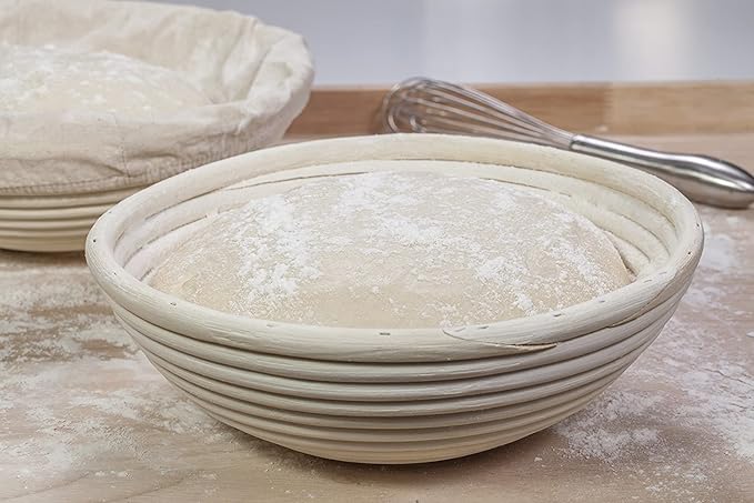 Saint Germain Bakery Premium Round Bread Banneton Basket with Liner - Perfect Brotform Proofing