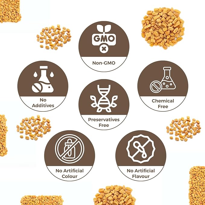 CARMEL ORGANICS Fenugreek |Methi Seeds (Powder, 8 Ounce or 0.5 Lbs)(Pack of 1) | USDA Certified