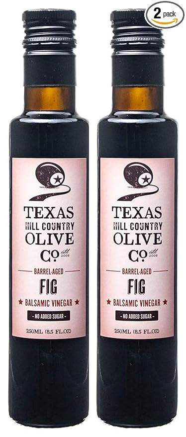 Fig Balsamic Vinegar - Gourmet Barrel Aged Infused Balsamic Vinegar - Great for Dressing Dipping