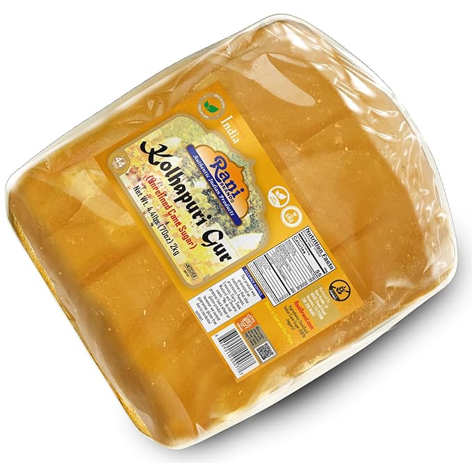 Rani Kolhapuri Gur (Jaggery) 70oz (4.4lbs) 2kg ~ Unrefined Cane Sugar, No Color added, Gluten