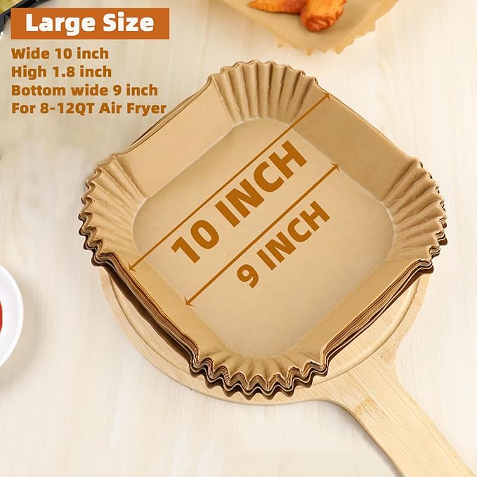 Air Fryer Liners Disposable,200PCS Victoyaw 10 Inch Square Air Fryer Parchment Paper Liners for