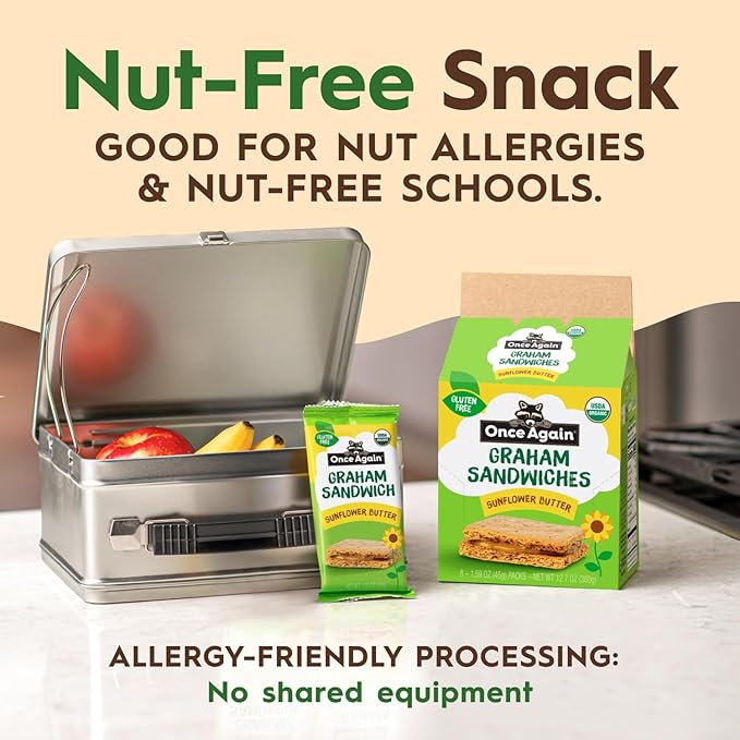 Once Again Sunflower Butter Graham Sandwiches - Gluten Free Snacks for Kids & Adults - Sandwich