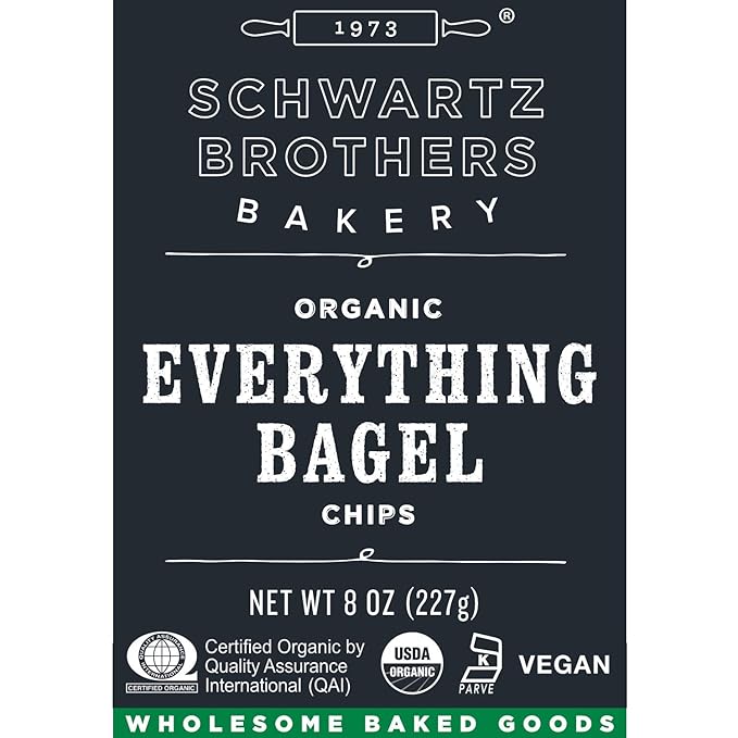 Everything Bagel Chips NY Style Bagel Crisps. Organic, Vegan, Kosher. From the artisans of Schwartz