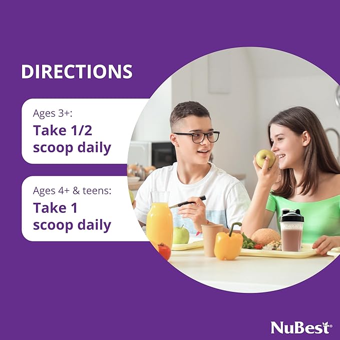 NuBest Tall Protein Powder for Kids & Teens - Whey Protein Powder - Chocolate Protein Powder Shake