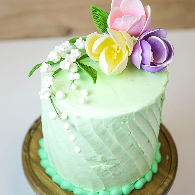 Global Sugar Art Lily of the Valley Sugar Cake Flowers Spray White, 4 Count by Chef Alan Tetreault