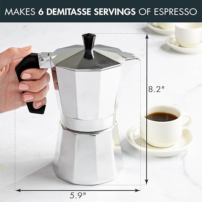 Primula Classic Stovetop Espresso and Coffee Maker, Moka Pot for Italian and Cuban Café Brewing