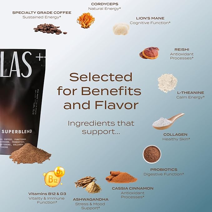 Atlas+ Coffee Superblend??Instant Mushroom Coffee with Lion?™s Mane, Reishi, Cordyceps