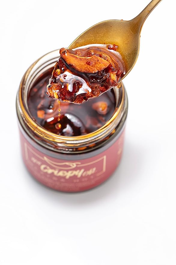 Hot Crispy Oil- Fried garlic, shallots, chili peppers and spices. Flavor bomb, Chili Crisp, Hot