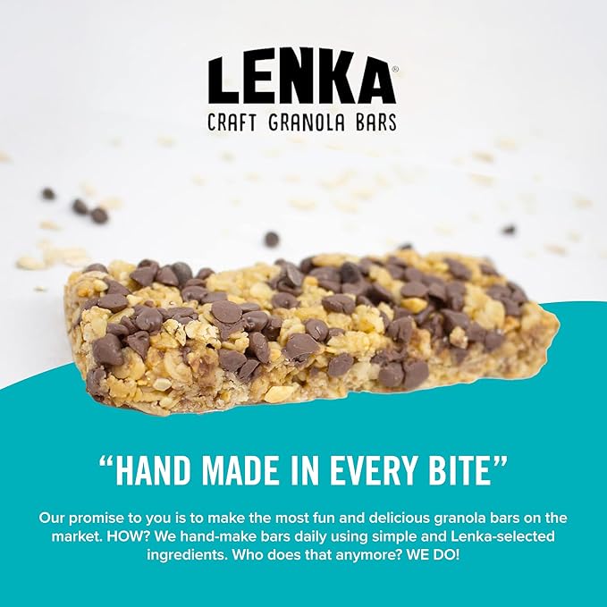 Lenka Bars - Peanut Butter & Chocolate Snack Bars, Gluten Free, High Fiber, Kosher, Wholesome, No