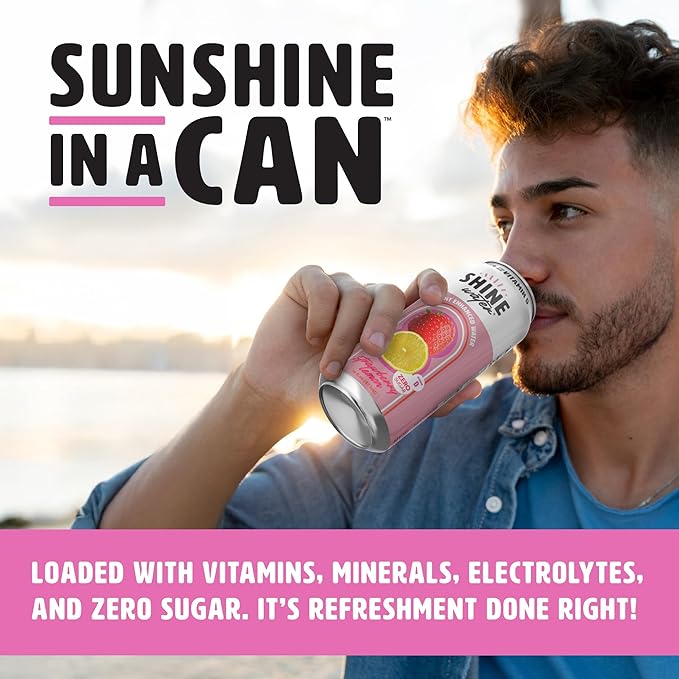 ShineWater Vitamin D Hydration Electrolyte Drink - Flavored water with electrolytes, Sugar-Free