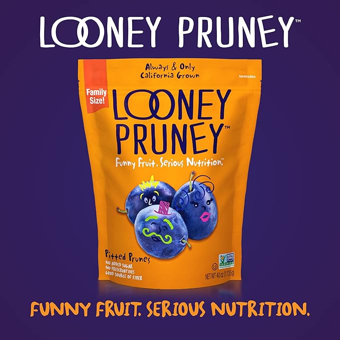 Looney Pruney Pitted Dried Prunes for the Family | Always California-Grown | Kosher | No Added