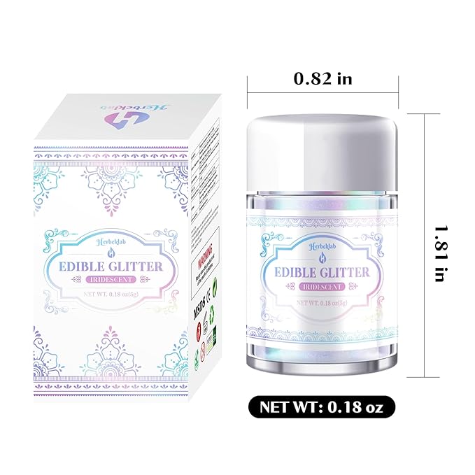 Iridescent Edible Glitter ??5g Rainbow Luster Dust Drink Glitter, Food Grade Shimmer Powder for