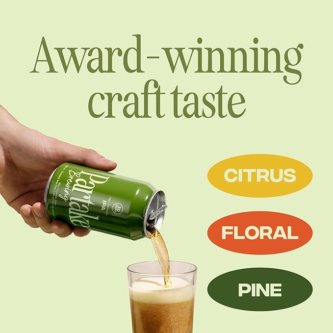 Partake Brewing Craft Non Alcoholic Beer, IPA 12 Pack x 12 Fl Oz Cans - Low Calorie & Carb, No