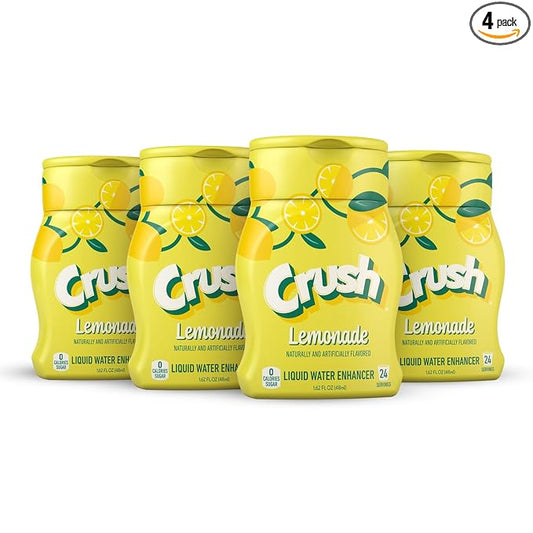 CRUSH Crush, Lemonade, Liquid Water Enhancer - New, Better Taste (4 Bottles, Makes 96 Flavored
