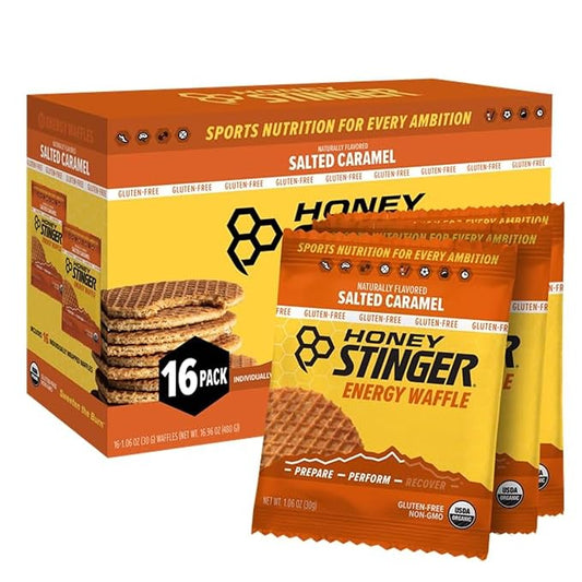 Honey Stinger Organic Gluten Free Salted Caramel Waffle, Energy Stroopwafel for Exercise, Endurance