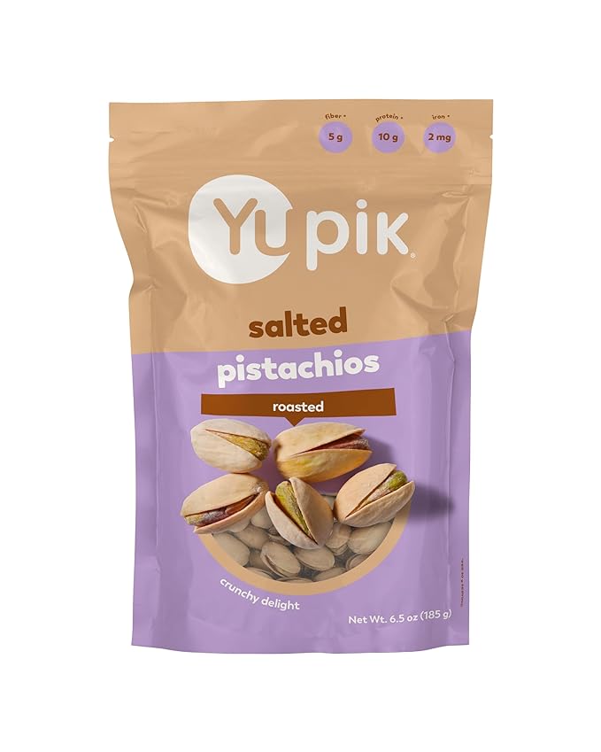 Yupik Roasted Salted Pistachios, In Shell, 6.5 Oz, Gluten-Free, Kosher, Crunchy Pistachios Seasoned
