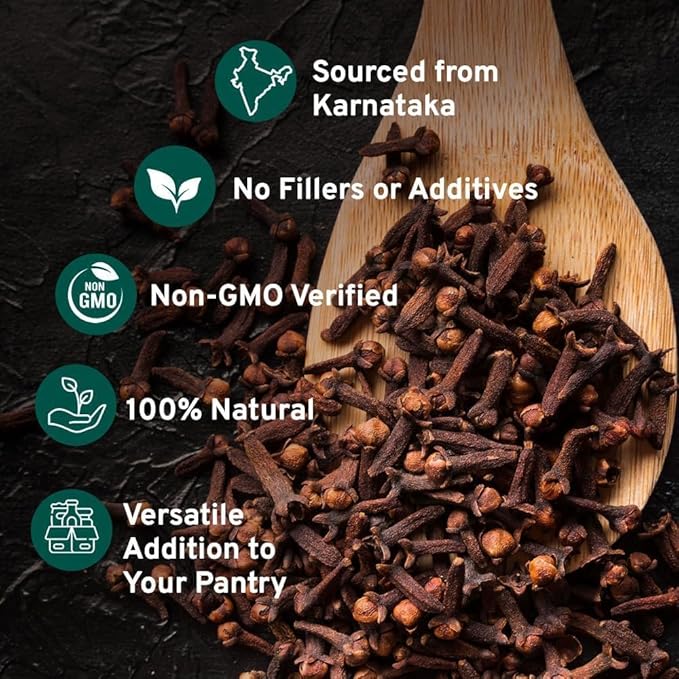 HANDPICK Organic Cloves Whole (2.3oz, 65g) Premium Cloves from South India | Packed in a Resealable