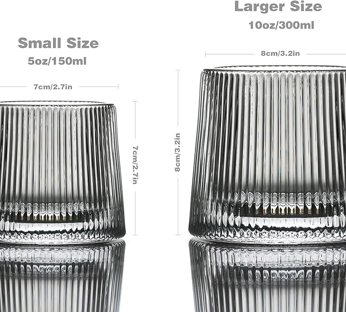 Flat bottom Crystal Whiskey Glasses, Premium 10oz Scotch Glasses Set of 3, Old Fashioned